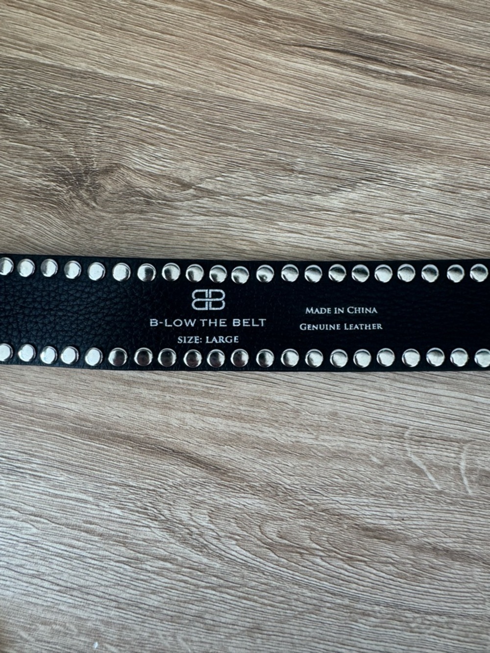 B-Low the Belt Black Studded Western-Style Leather Belt with Silver Buckle - Picture 4 of 6